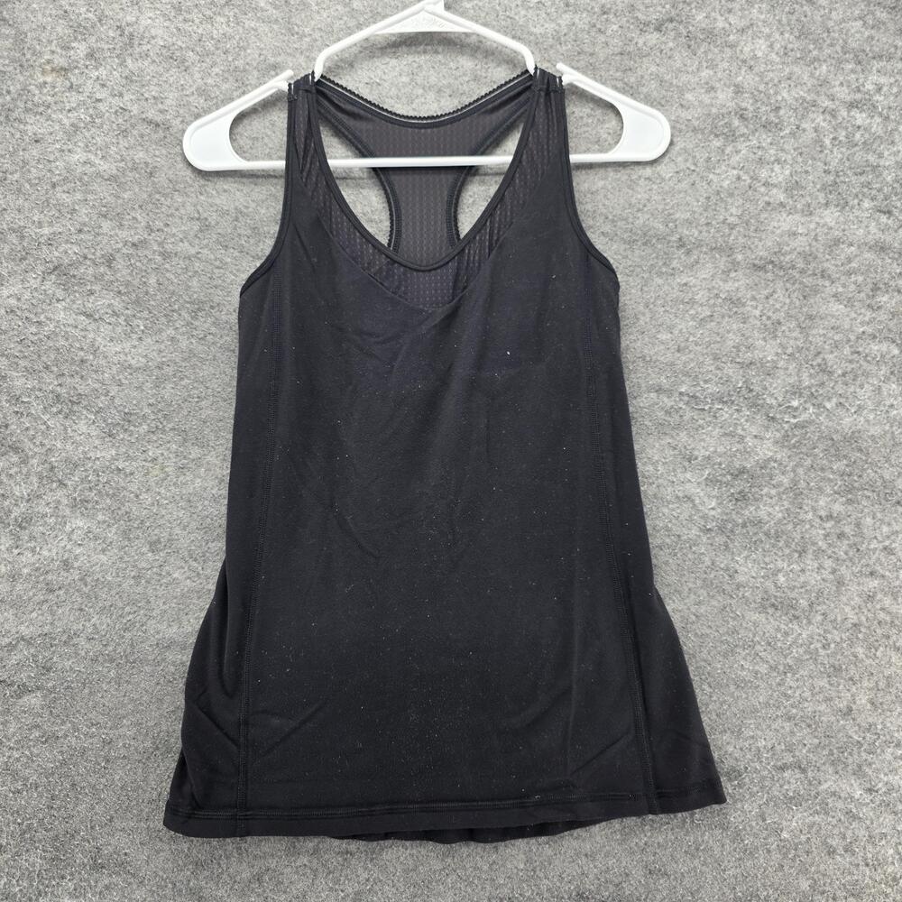 Lululemon Tank Top Womens 6 Black Built-In Bra Scoop Neck Athletic Stretch